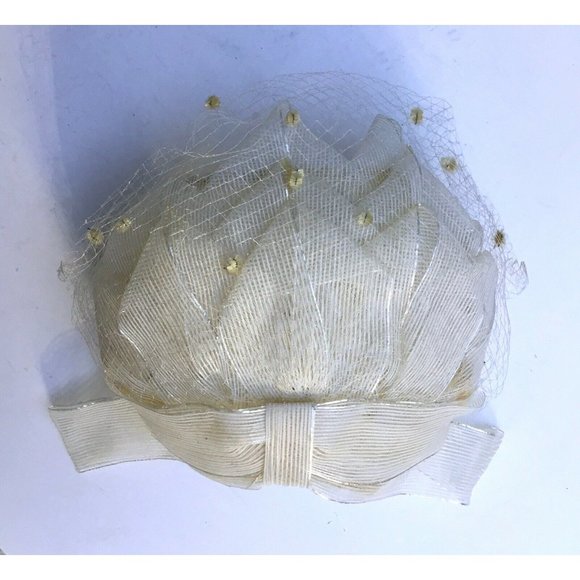 Gorgeous Vintage Ladies United Hatters Union Made Netting Leaves Bow 1940’s main image 4